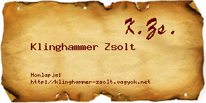 Klinghammer Zsolt névjegykártya